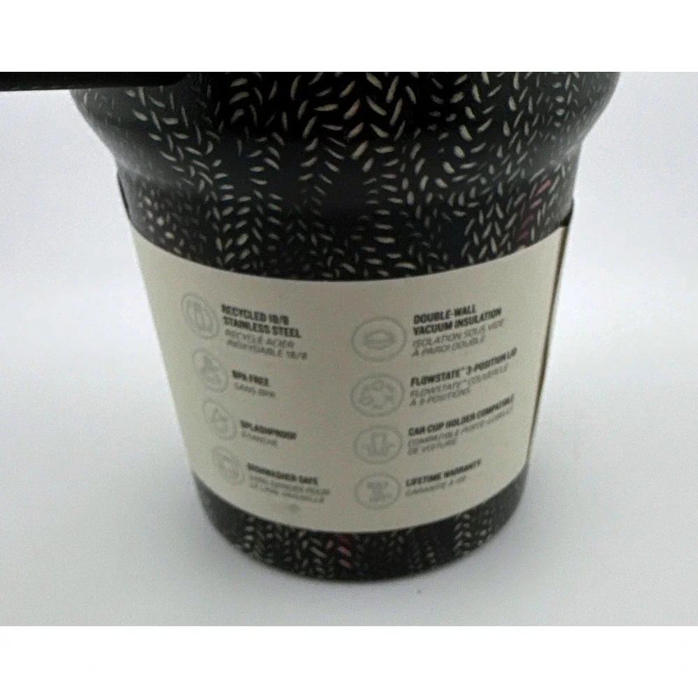 Stanley x CALIA 30oz Quencher H2.0 FlowState Tumbler Black White Pattern NWT